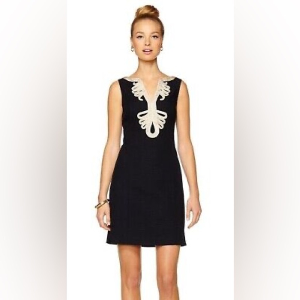 Lilly Pulitzer Plus Size Janice Shift Dress Black gold size 14 - Picture 11 of 15